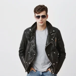 Beige bomber jacket for men